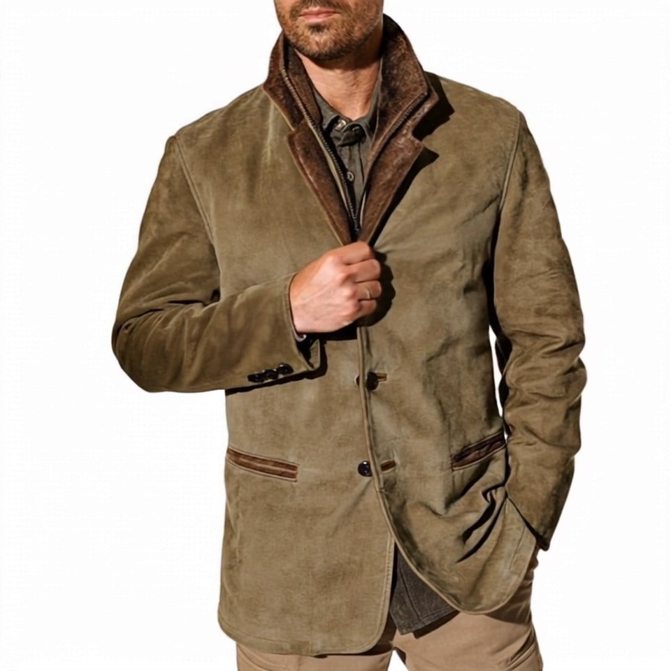 Men’s Vintage Suede Buckskin Jacket – Timeless Craftsmanship, Unmatched Style