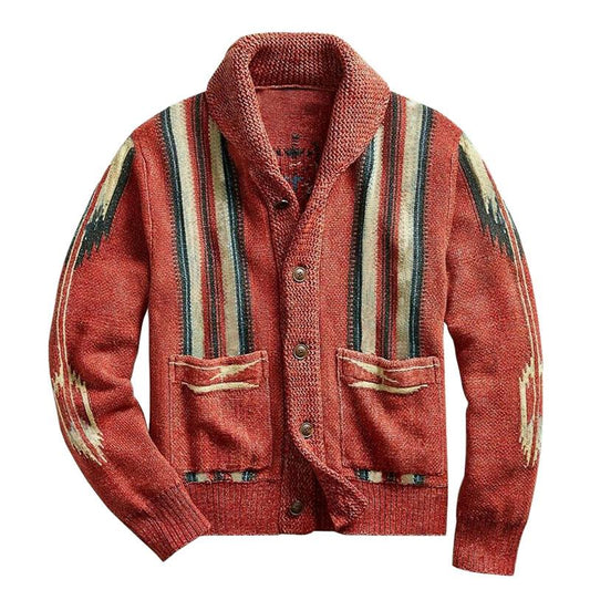 Men’s Vintage Jacquard Knit Cardigan – Timeless Elegance, Ultimate Comfort